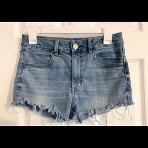 American Eagle Super Stretch High Rise Denim Shorts
